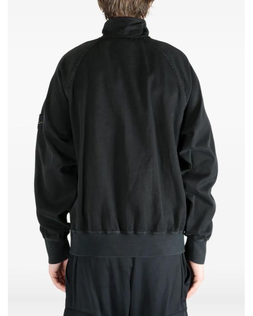 Stone Island Black Zip-Fastening High-Neck Sweatshirt for men