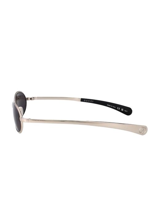 Gucci Metallic Oval-Frame Sunglasses