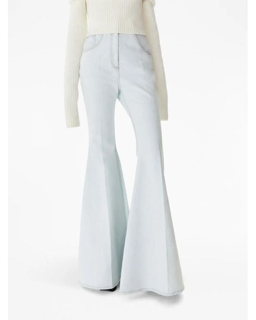 Nina Ricci White High-Waisted Flared Jeans