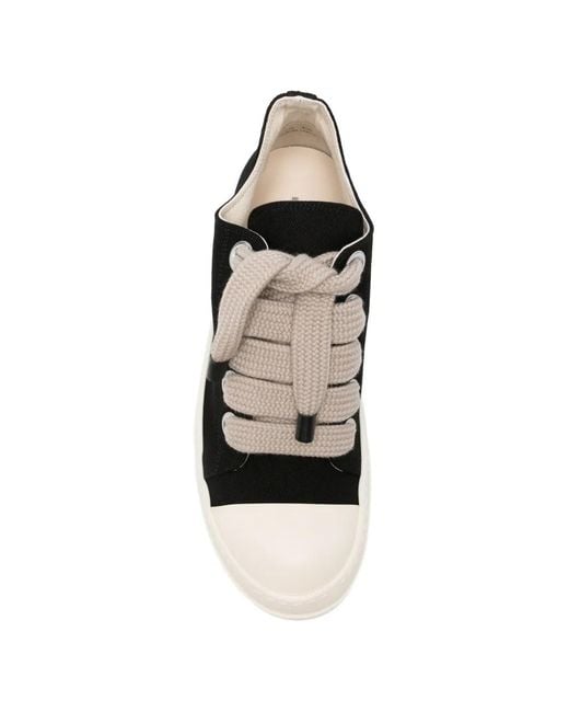 Rick Owens Black Lace-Up Low-Top Sneakers for men