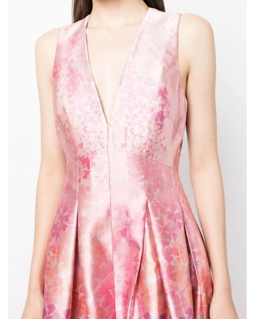 Sachin & Babi Red Brooke Abendkleid Mit Abstraktem Print