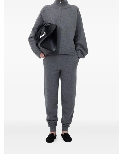Loulou de Saison Gray Dries Stand-Collar Zipped Sweater