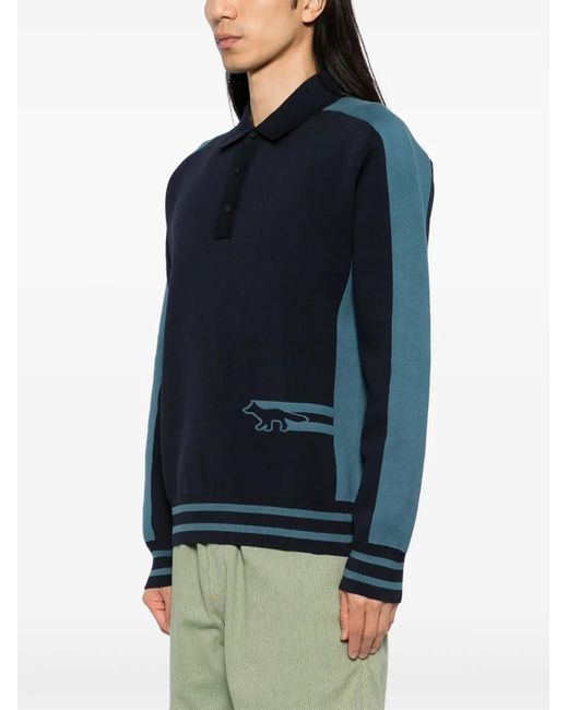 Maison Kitsuné Blue Flash Fox Polo for men