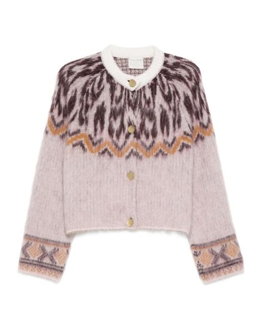 Forte Forte Pink Patterned Button-Up Cardigan
