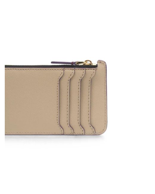 Marni Purple Porte-Cartes Coffre En Saffiano-Cuir