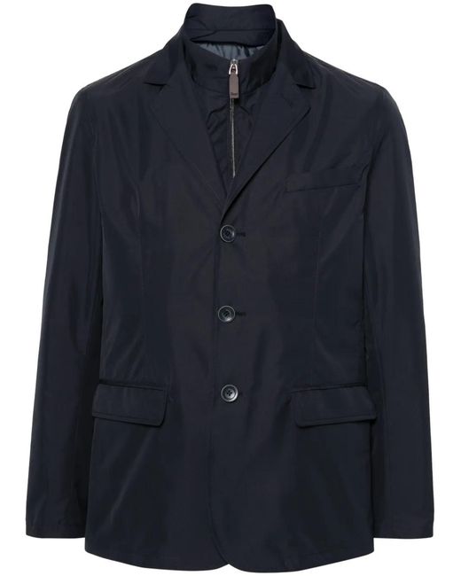 Herno Blue Byron Layered Single-Breasted Blazer for men