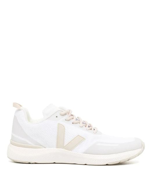Veja White Logo-Patch Low-Top Sneakers for men