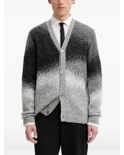 Desigual Gray Ombre Speckled Cardigan for men