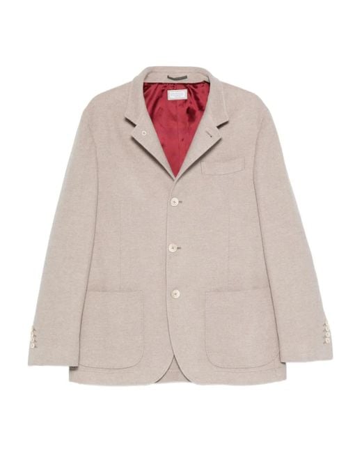 Brunello Cucinelli Blazer Met Enkele Rij Knopen in het White voor heren