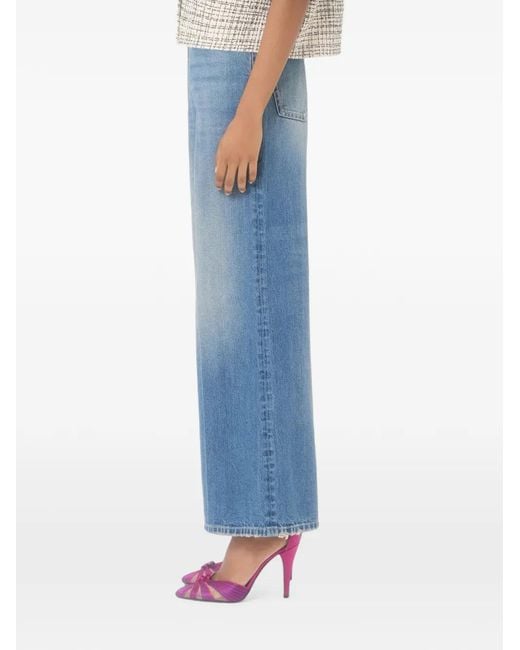 Valentino Garavani Blue Whiskering-Effect Jeans