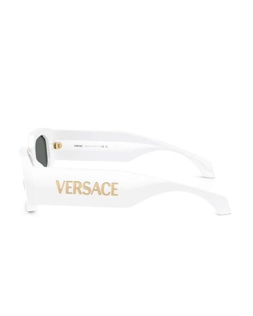 Versace Gray Geometric-Frame Sunglasses