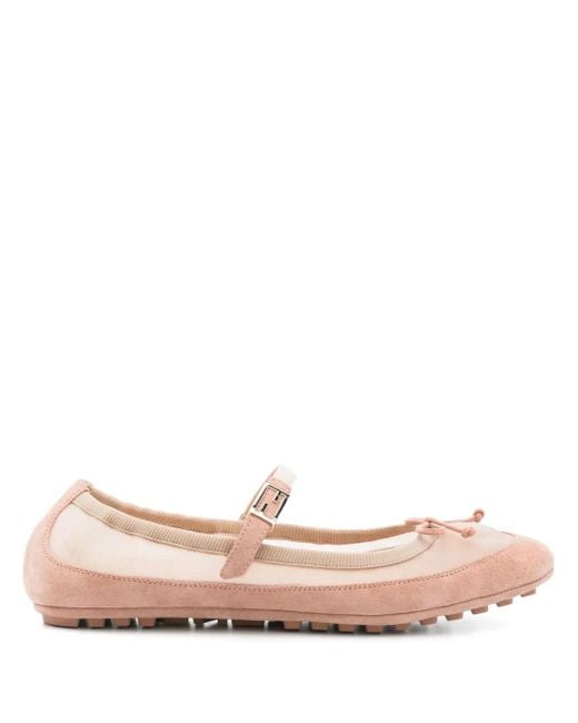 Fendi Pink Baguette Ballet Flats