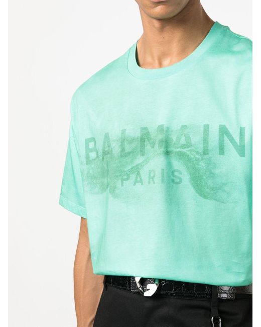 Balmain T-shirt Met Logoprint in het Groen voor heren | Lyst NL
