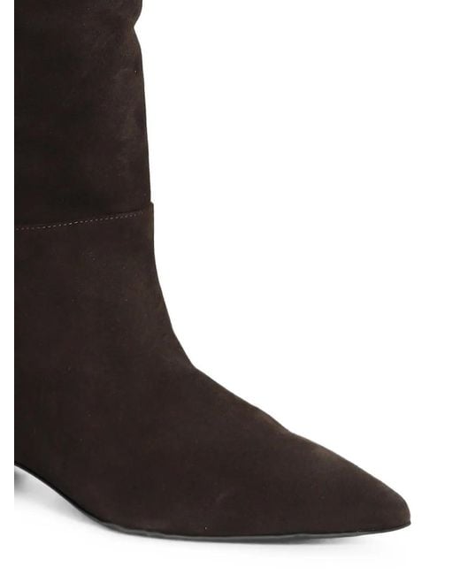 ALEVI Black Pointed-Toe Over-The-Knee Boots