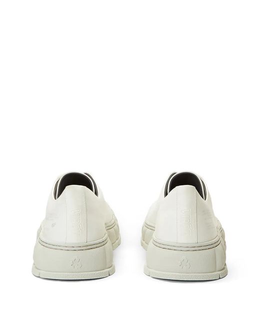 Viron White Lace-Up Panel Sneakers