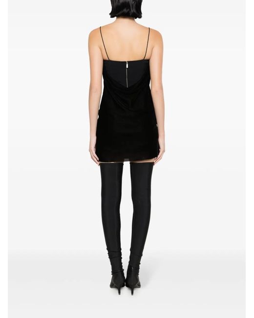 Dion Lee Black Corset-Style Velvet Minidress