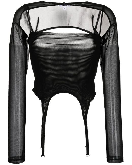 Miaou X Paloma Phoenix Sheer Top in Black | Lyst