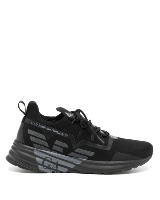 Sneakers con logo aquila di EA7 in Black da Uomo