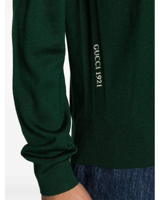 Maglione con ricamo di Gucci in Green da Uomo