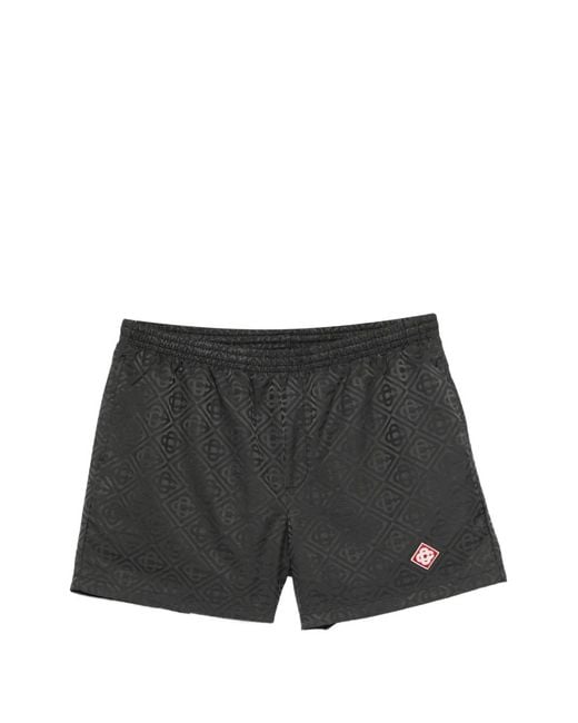 Casablanca Black Logo-Patch Swim Shorts for men