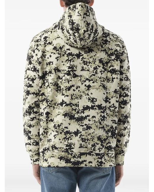 Givenchy Green Camouflage-Pattern Logo-Print Hoodie for men