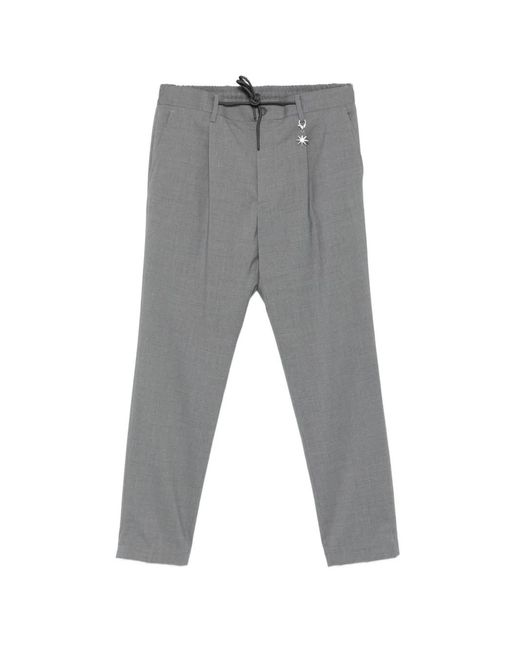Manuel Ritz Gray Drawstring Charm Trousers for men