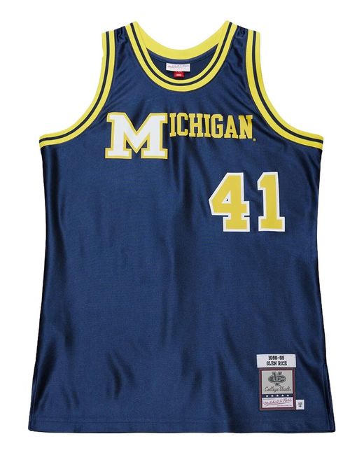 Mitchell & Ness Blue X Ncaa Michigan Wolverines 1988-89 Glen Rice Jersey for men
