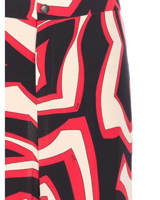 Emilio Pucci Red Emilio Labirinto Print Pants