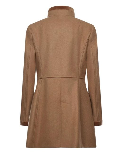Fay Brown Double-Breasted Toggle Coat