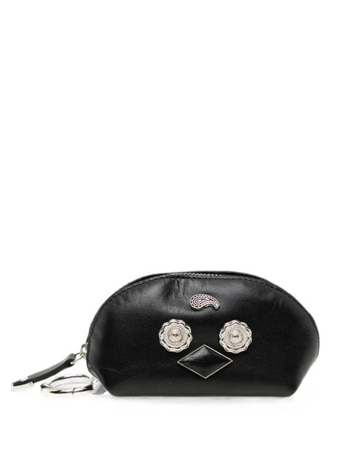 Toga Black Embellished Leather Coin Purse