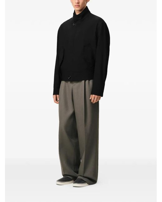 AMI Black Zipup Wool Jacket for men