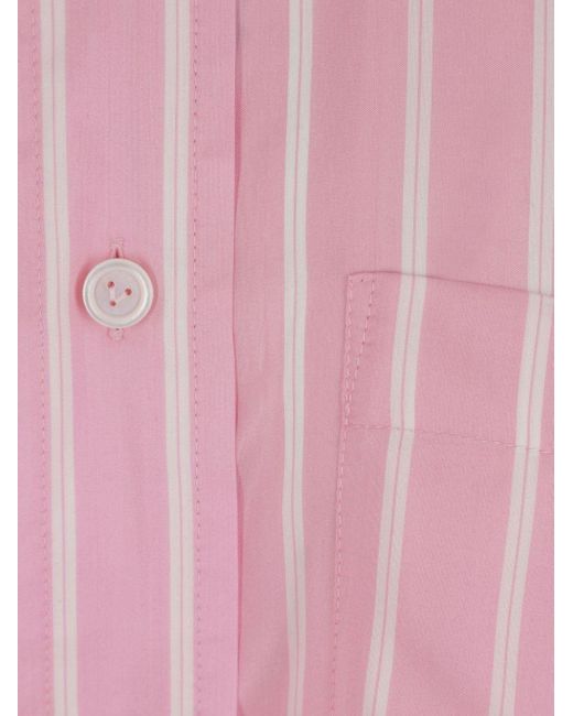 Bottega Veneta ストライプ シルクシャツ Pink