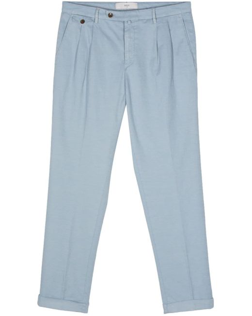 Briglia 1949 Blue Pleat-detail Tapered Trousers for men