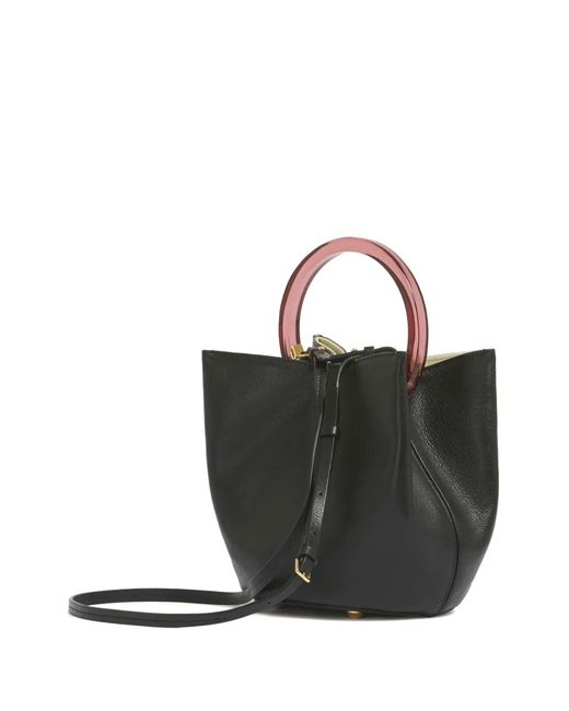 Marni Black Pannier Ring-Handle Bucket Bag