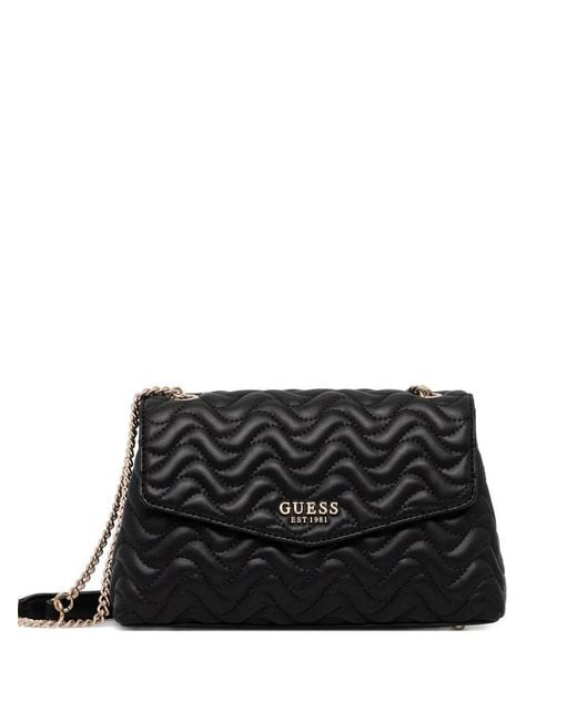 Sac À Bandoulière À Design Matelassé Guess en coloris Black