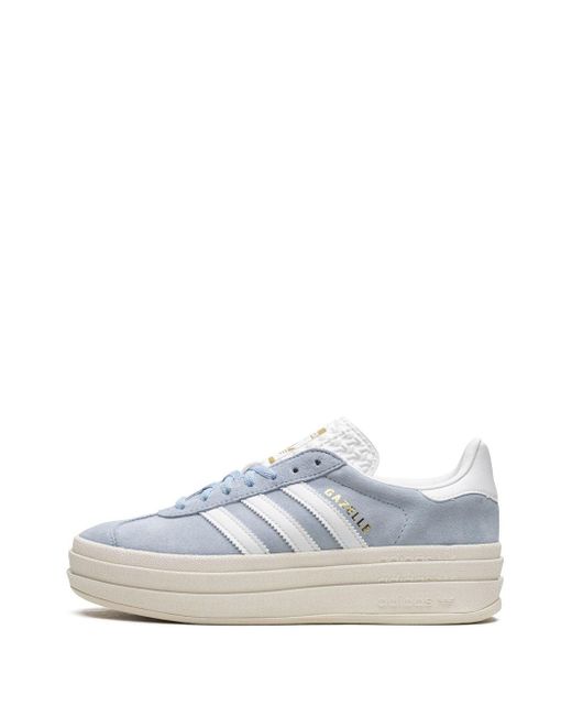 Adidas White Gazelle Bold "clear Sky Blue" Sneakers
