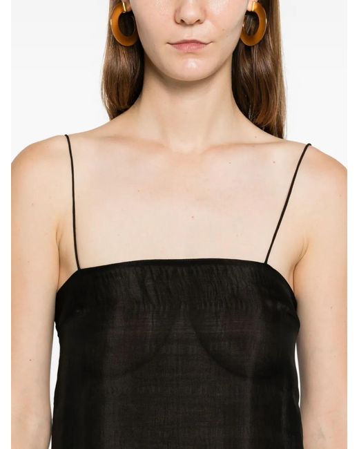 Matteau Black Sheer Cami Midi Dress