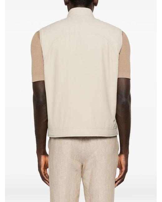 Eleventy White Side-Pocket Gilet for men