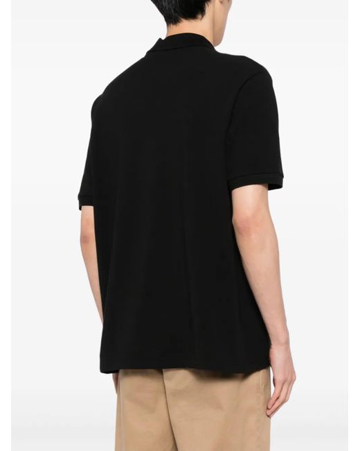 Lacoste Black Logo-Appliqué Polo Shirt