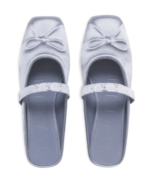 Marni White Satin Ballet Flats