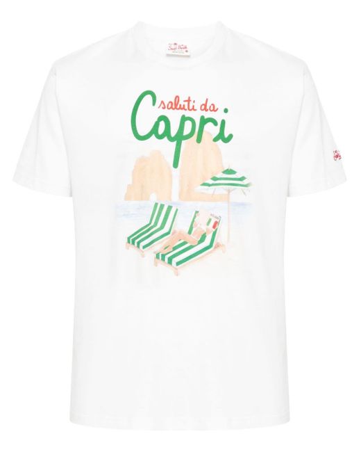 Mc2 Saint Barth Blue Capri Holiday Cotton T-shirt for men
