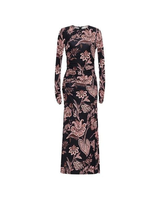 Cara Cara White Piermond Floral-Print Ruched Maxi Dress