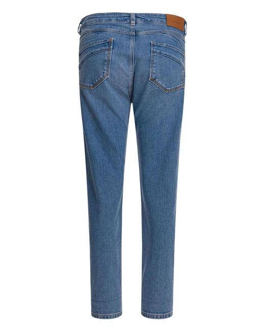 Max Mara Blue Logo-Patch Five-Pocket Denim Jeans