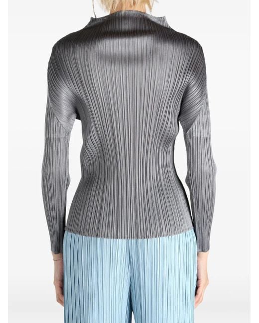 Pleats Please Issey Miyake モックネック トップ Gray