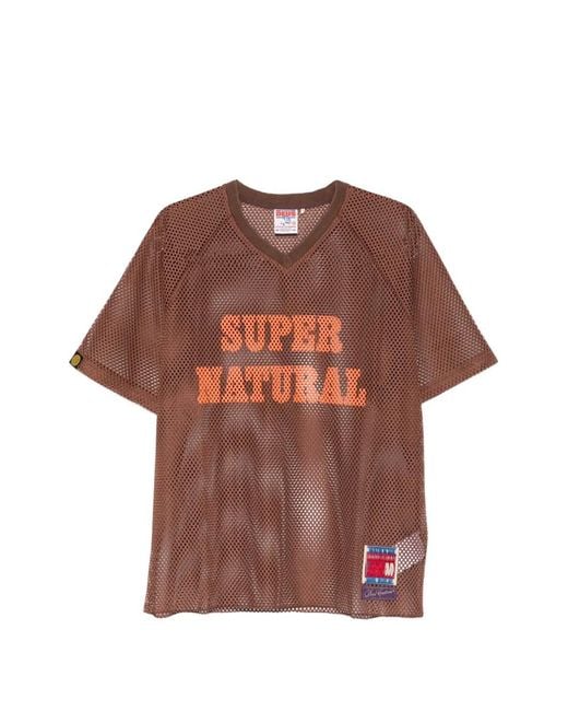 Deus Ex Machina Brown V-Neck Graphic T-Shirt for men
