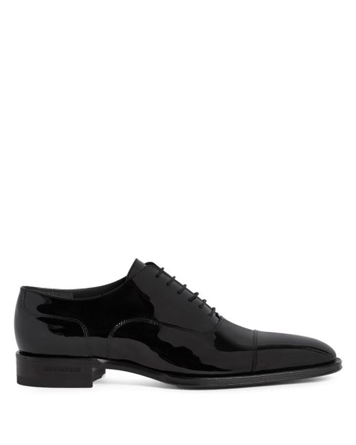 DSquared² Black Patent Leather Lace-Up Shoes for men