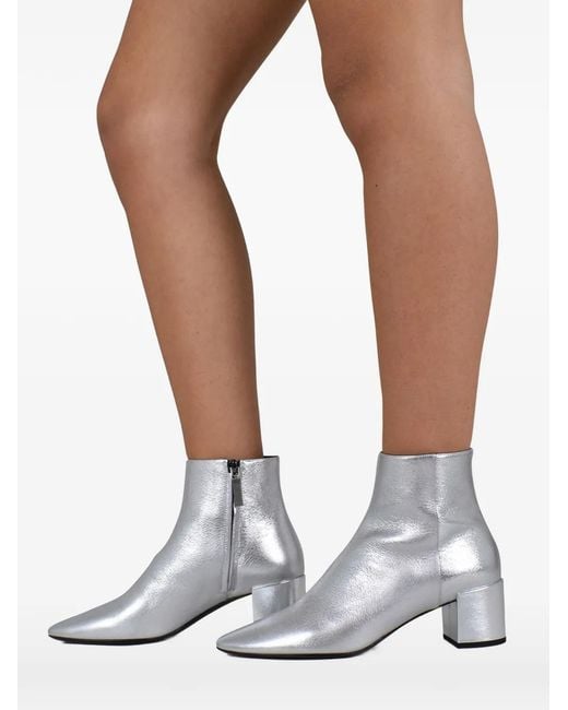 Saint Laurent Gray Loulou Ankle Boots