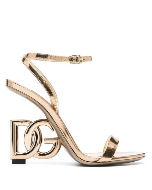 Dolce & Gabbana Keira 105mm レザーサンダル Metallic
