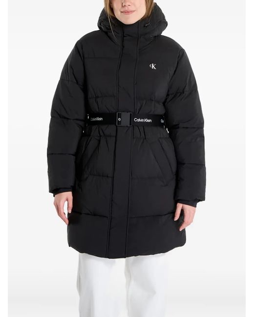 Manteau À Taille Ceinturée Calvin Klein en coloris Black