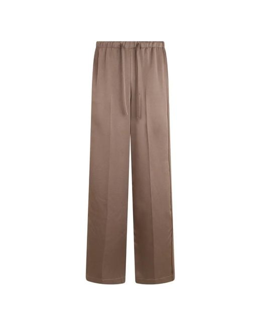 Vince Brown Drawstring Wide-Leg Trousers